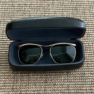 Linda Farrow for The Row Yellow Gold + Leather Sunglasses